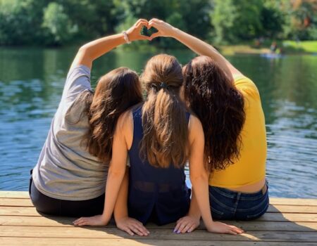 girls on dock